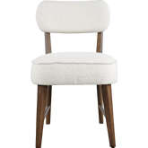 Wes Dining Chair in Walnut Brown Wood & Boucle Fabric (Set of 2)